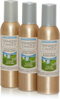 Yankee Candle Concentrated Air Freshener Room Spray, Odor Eliminator for Home, Bathroom, Clean Cotton, 1.5 Oz (Pack of 3)
