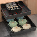 Pull out Cabinet Organizer,Adjustable Width (14"-19") and Depth (17"-24") Expandable,No Drill Slide out Drawers for Kitchen,Pantry,Adhesive Roll out Shelves,for Cabinets Without Lip