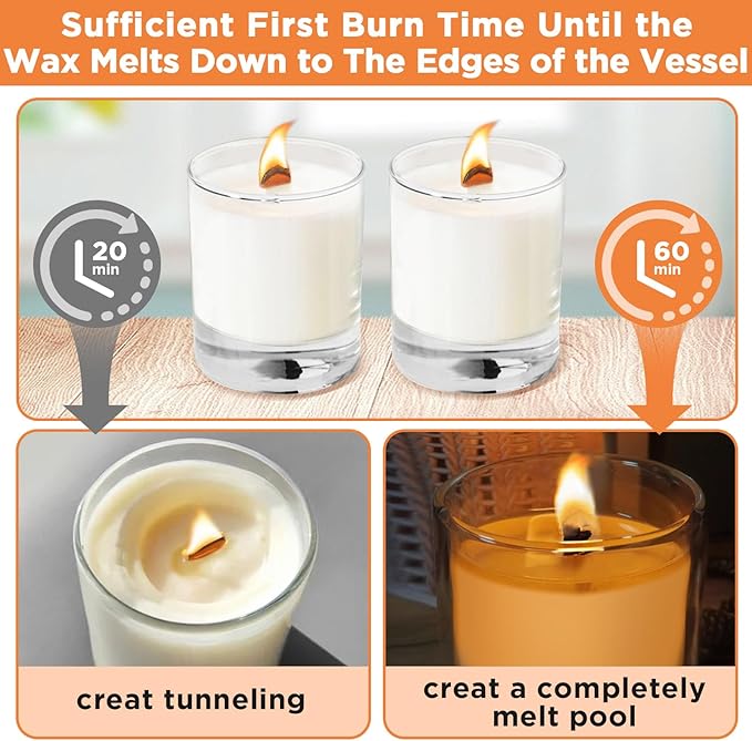100 Pcs Thickened Wood Wicks, Wood Wicks for Candles Making with Wick Trimmer, Candle Wicks 5.1×0.5×0.04 Inches for DIY Candle-Making, Long Lasting Flame, Easy to Burn (50 Sets)