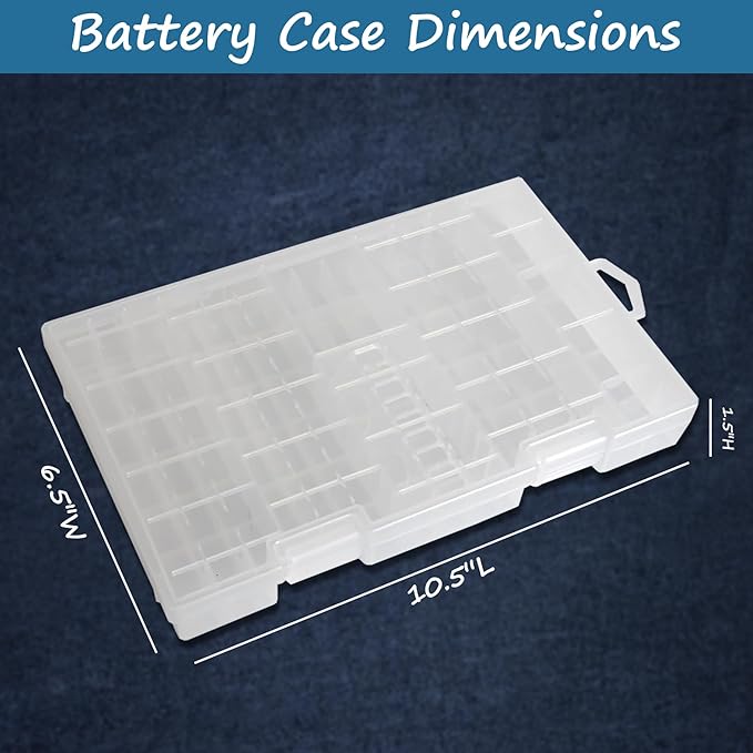 Home-X Battery Organizer Storage Case - Clear, See-Through Battery Holder - Battery Case for All Types of Batteries Including AA, AAA, C, D, and 9-Volt Batteries - Easy Access Battery Storage Case