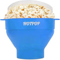 The Original Hotpop Microwave Popcorn Popper, Silicone Popcorn Maker, Collapsible Bowl BPA-Free and Dishwasher Safe- 20 Colors Available (Azure)