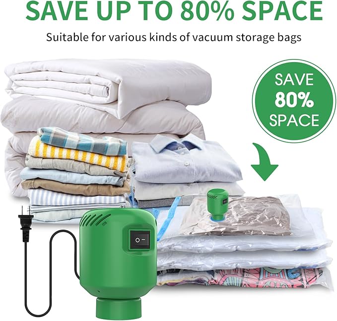Vacuum Pump for Storage Bags Electric Pump for Vacuum Storage Bags Space Saver Bag Portable Electric Pump