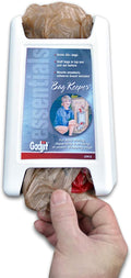 Gadjit Bag Keeper Plastic Grocery Bag Holder, Stops Plastic Bag Clutter, Saves Space, Stores Organizes and Dispenses Plastic Grocery Bags, Mount on Wall or Store in Drawer (White)