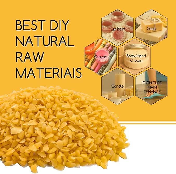 TRINIDa Yellow Beeswax Pellets 20lb, Organic Bees Wax for DIY Candles, Beeswax for Candle Making, Skin, Body, Face, and Hair Care, Lotions, DIY Creams, Lip Balm and Soap Making Supplies