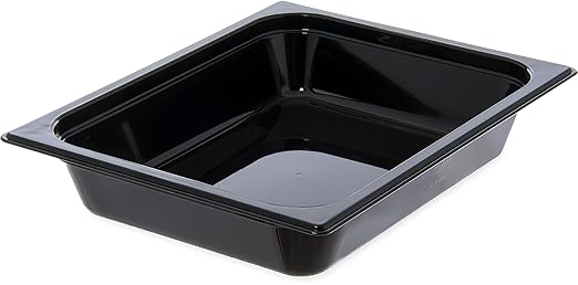 Carlisle FoodService Products 10420B03 StorPlus Gastronorm High-Heat Half-Size Food Pan, 2.5 qt. Capacity, 12-3/4" x 10-3/8" x 2-1/2", Black (Case of 6)