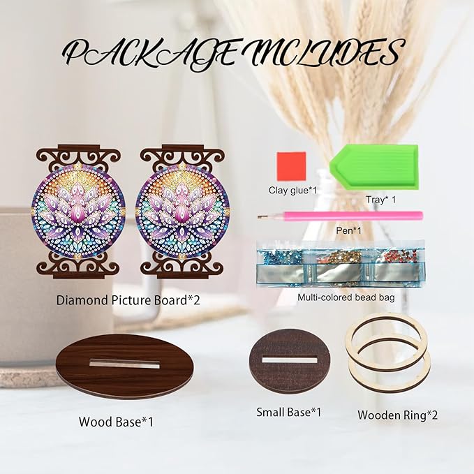 Diamond Painting Candle Plate Diameter 5cm Candle Holder Paint by Numbers Kit Sticks Holder Decor for Pillar Scented Flameless Ball Candles Candle Stand for Table Centerpiece Mandala