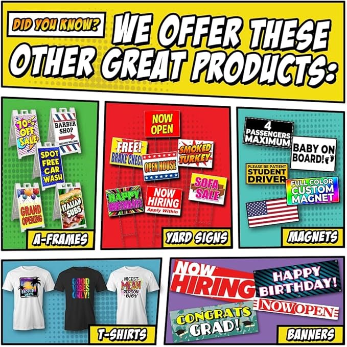 Yardsale 13 oz Banner | Non-Fabric | Heavy-Duty Vinyl Single-Sided with Metal Grommets