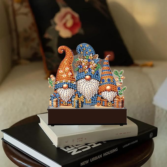 TDFERAN Diamond Painting Taper Candle Holders Christmas 12x11cm Candlestick Holders Centerpieces Candlestick Holders Candle Stick Holders for Home Decoration Party Housewarming Gifts Christmas Gnome