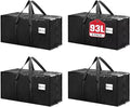 Extra Large Moving Bags Heavy Duty Storage Bags with Zipper Handles, BETU 4 Pack Clothes Storage Totes Bins Packing Moving Boxes, Moving Supplies for College Dorm Essentials, Space Saving, Black