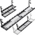 Under Desk Cable Management Raceway Clamp 2 Hole 31Inch No Dril Cord Organizer for Standing Desk Sturdy Metal Office Desk Wire Management - No Damage to Table