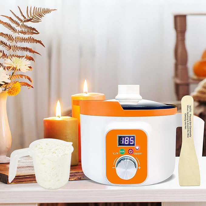 Ksedcon Digital Wax Melter for Candle Making, Electric Wax Melting Pot with Pouring Spout, Candle Wax Melting Pot with Temp Control(LED Display