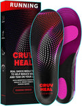 CRUVHEAL Running Insoles Men Women - Athletic Shock Absorbing Gel Insoles - Runner’s Knee - Reduce Muscle Soreness - Plantar Fasciitis - for Sport Shoes (M)