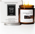 2 Wicks 17oz Large Non-Toxic Soy Wax Scented Candle, Sandalwood&Smoke 120 Hours of Burn Time, Long Lasting Candle for Gift, Cost-Effective Candle for Home Fragrance, Aromatherapy