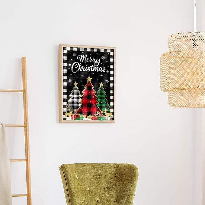 AIVKIEJK Diamond Painting Kits for Adults - Merry Christmas Tree Holiday Painting DIY 5D Full Drill Diamond Dots Paintings with Diamonds Gem Art and Crafts Home Decor 16"x20"