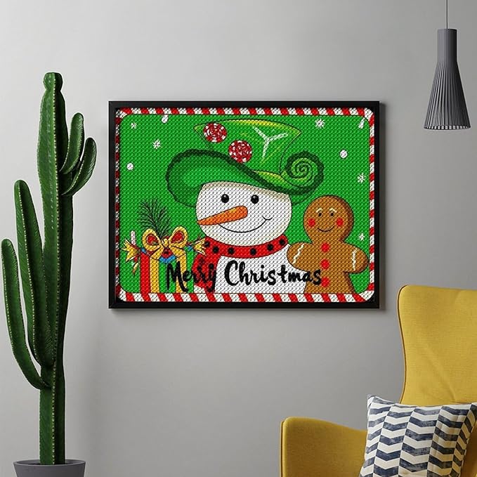 AIVKIEJK Diamond Painting Kits for Adults - Christmas Snowman Gingerbread and Candy Painting DIY 5D Full Drill Diamond Dots Paintings with Diamonds Gem Art and Crafts Home Decor 12"x16"