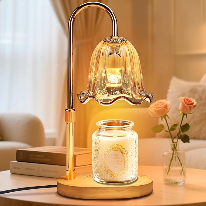 Banbanda Electric Candle Warmer Lamp with Timer: Adjustable Height & Brightness, Wax Warmer for Scented Wax with 2 Bulbs, Ideal for Home Decor