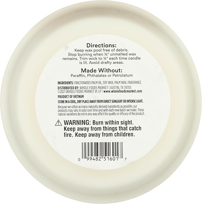 365 by Whole Foods Market, Scented Candle, Palo Santo & Rosewood, 40 Hour Burn Time, 8 Ounce