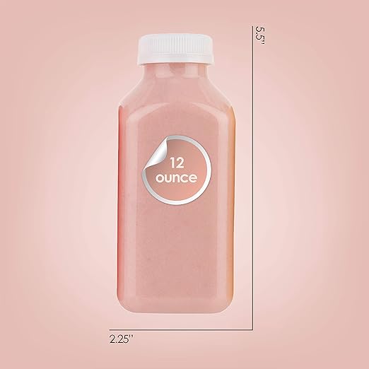 Disposable Juice Container with Caps, 12 Oz Reusable, Clear & Empty Smoothie Bottle For Grab & Go Drink & Juicing Journey, 160 Pcs BPA-Free Plastic Water Bottles, Handy, Leak-Proof Beverage Containers