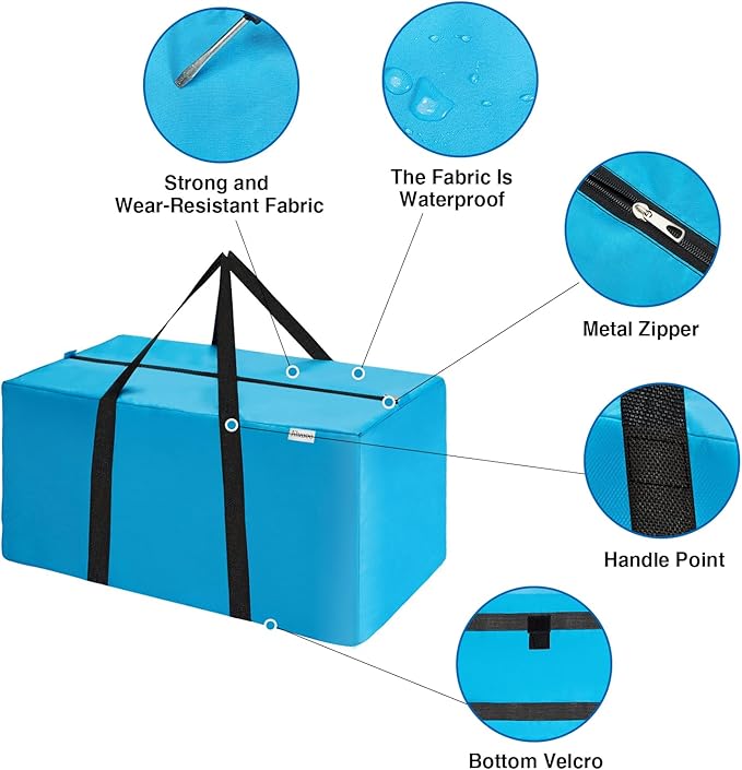 Extra Large Moving Bags Heavy Duty Space Saver Vacuum Storage Vacuum Seal bags for Clothing Travel Packing bag Blue for Moving Vaccine Sealed Blue Storage Bag (4 Pack)