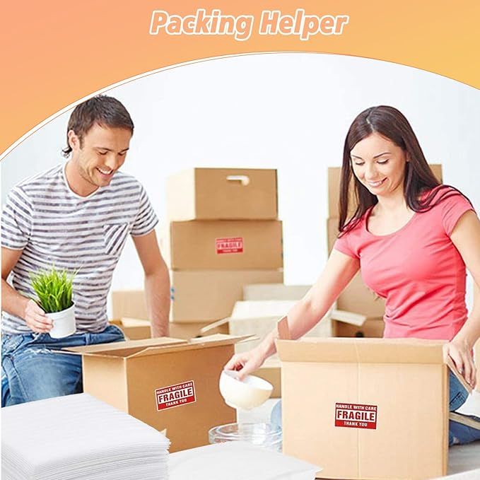 100 Pack 12'' x 16'' Cushion Foam Pouches, Moving Supplies for Dishes, Packing Materials for Dishes & Cups, Glass Packing Paper and Plate Protectors for Moving(300x400x0.5MM)