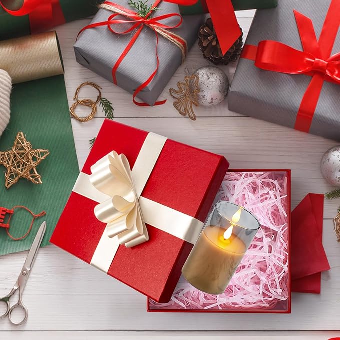 Flickering Flameless Candles, Rechargeable Battery Operated Candles with 3D Wick, Last 1000+ Hours LED Candle with Remote and Timer, Real Wax Candle, Grey Glass for Home, Christmas 3" x 6"
