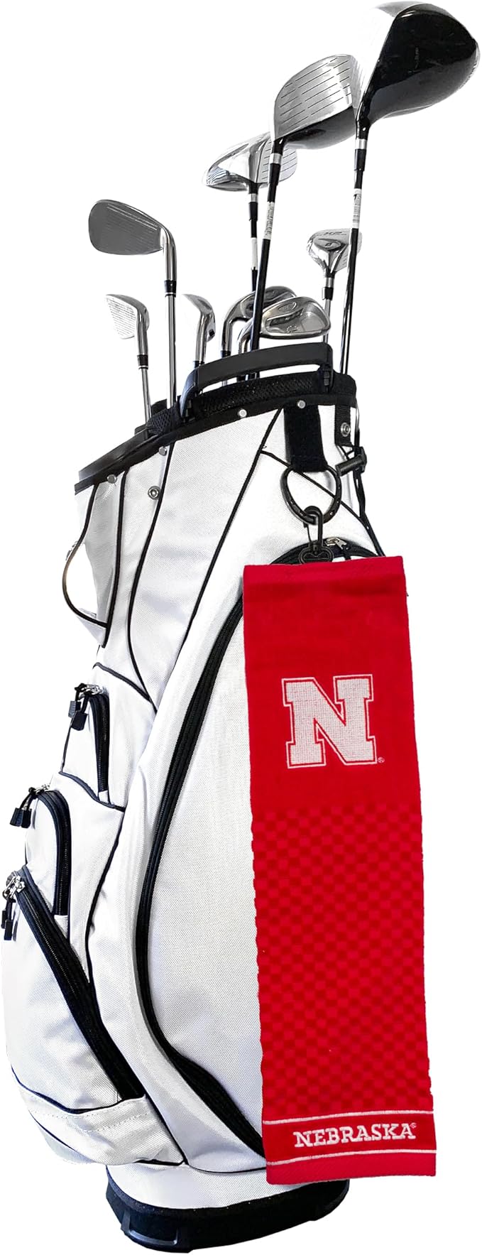 Team Golf NCAA Nebraska Cornhuskers Embroidered Golf Towel Embroidered Golf Towel, Checkered Scrubber Design, Embroidered Logo