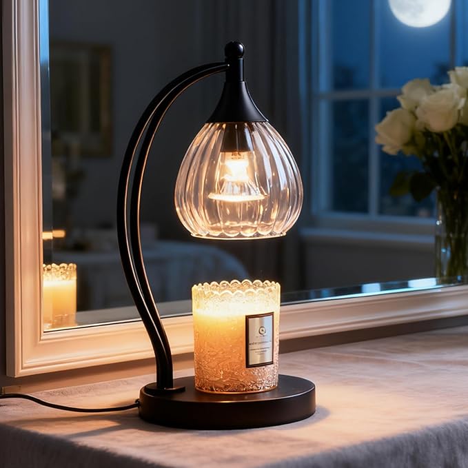 GOODBUY Candle Warmer Lamp with Timer Dimmer - Candle Lamp for Jar Candles - Birthday Gifts for Women Mom Home Decor House Warming Gifts, Lamp with 2 Bulbs