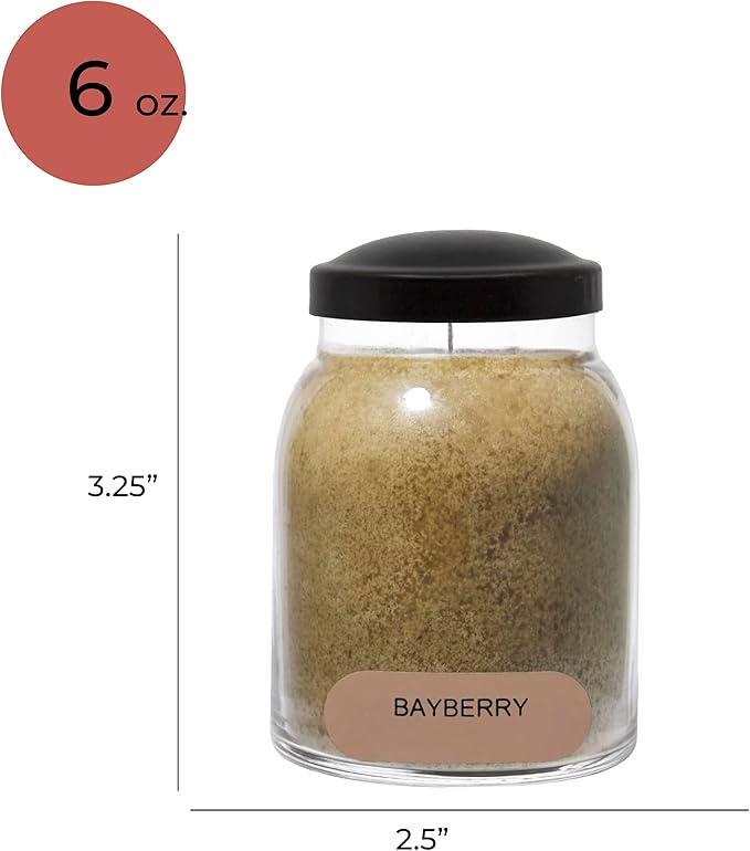 A Cheerful Giver - Bayberry Baby Scented Glass Jar Candle (6oz) with Lid & True to Life Fragrance Made in USA