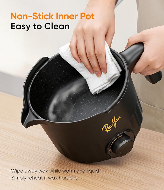 1.5L Candle Wax Melter with Pour Spout, Candle Making Kit for Beginners and Adults, Wax Melting Pot for Candle Making with Stirring Spoon - Black