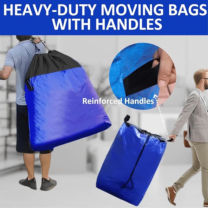 66 Gallon Moving Bags Heavy Duty Extra Large, XL Heavy Duty Extra Large Moving Bags, Storage Totes Packing Moving Boxes Supplies for College
