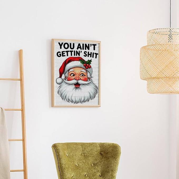 AIVKIEJK Diamond Painting Kits for Adults - Humorous Santa Claus Christmas Painting DIY 5D Full Drill Diamond Dots Paintings with Diamonds Gem Art and Crafts Home Decor 16"x20"