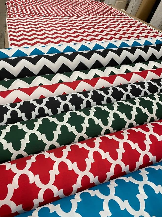 Mybecca Canvas Oxford Fabric Marine Waterproof Outdoor Awning 600 Denier Chevron Pattern Black/White (Cut Separate by Yard for Prime Orders-1 Yard) (60"x36")