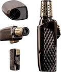 Butane Torch Lighter,Windproof Adjustable Jet Flame with Visible Gas Tank Lighter, Refillable Torch for Candle,BBQ,Camping,Gift for Men(No Butane Included)