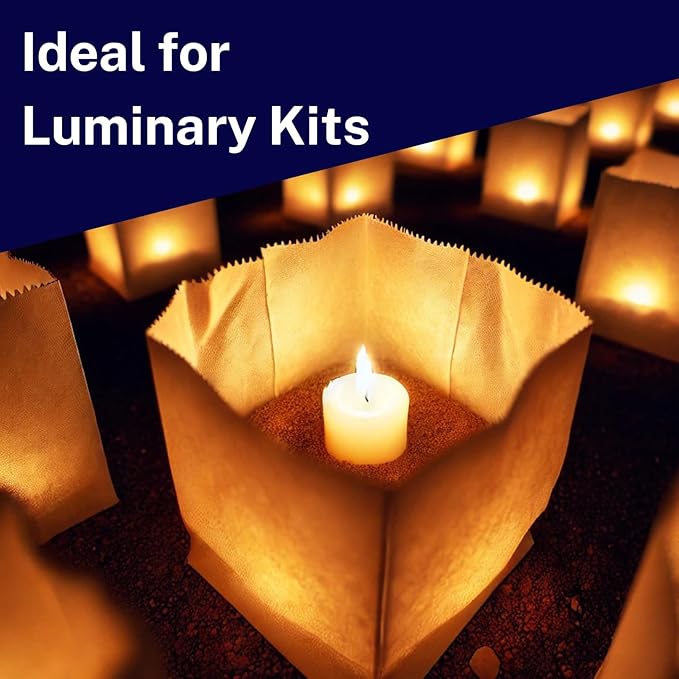 12-Hour White Candle – Long-Burning, Dripless, Smokeless Plumber's Candles Ideal for Candle Lanterns, Luminaries, Camping, Emergency & Survival Preparedness (200)
