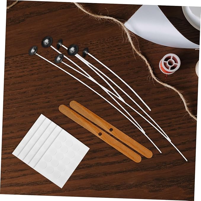 ARTIBETTER DIY Candle Making Kit Complete Candle Wick Set Wooden Holders Stickers Perfect for Home Parties Crafts