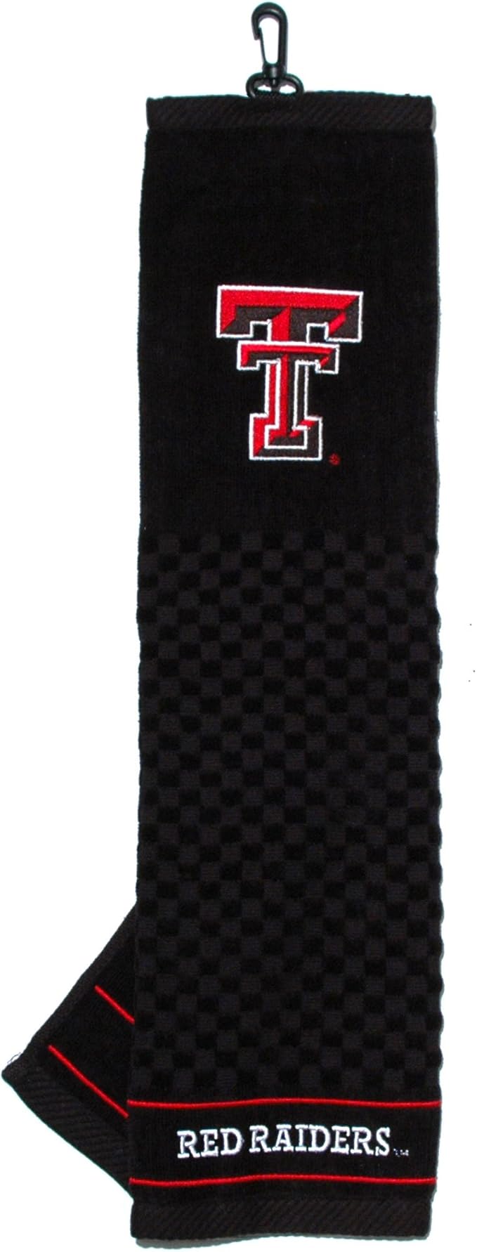Team Golf NCAA Texas Tech Red Raiders Embroidered Golf Towel Embroidered Golf Towel, Checkered Scrubber Design, Embroidered Logo