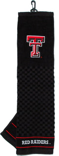 Team Golf NCAA Texas Tech Red Raiders Embroidered Golf Towel Embroidered Golf Towel, Checkered Scrubber Design, Embroidered Logo