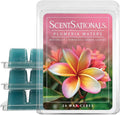 Scentsationals Wax Melts, Wax Cubes Strong Scent - Flower Garden Collection Plumeria Waters - Long Lasting Scented Wax Melts for Warmer, 10oz (24-Cubes)