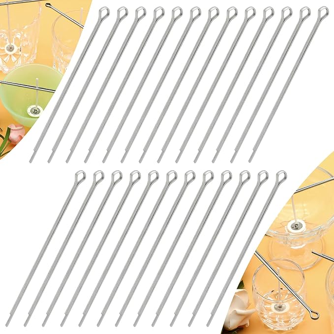 Candel Wick Holders, 4.7 Inch Wick Holders for Candle Making, 25 Pcs Metal Wick Centering Tool