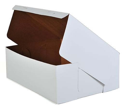 Southern Champion Tray 1005 Premium Clay Coated Kraft Paperboard White Non-Window Sheet Cake and Utility Box, 14-1/2" Length x 10-1/2" Width x 5" Height (Case of 100)