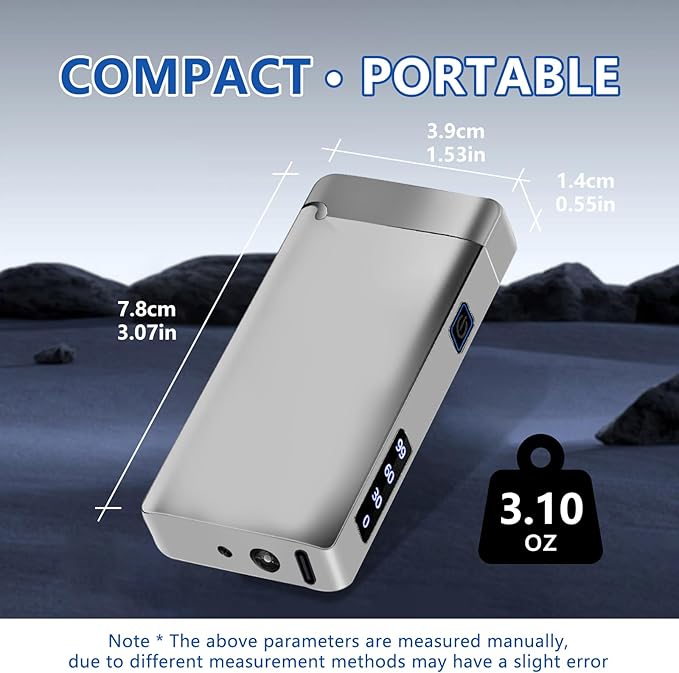 GADATOP Electric Lighter Rechargeable USB Lighter Personalized Creative Lighters Plasma Cool Lighters LED Battery Indication Gifts for Men Boyfriend Husband (Noble Titanium)