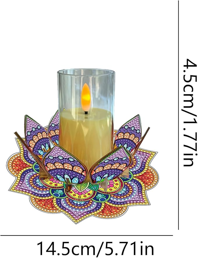 5D DIY Diamond Art Painting PVC Flower Candle Holders Tealight/Tea Light/Votive Candle Holder, for Table Centerpiece Home Décor Party Wedding Dinning-Flower-4