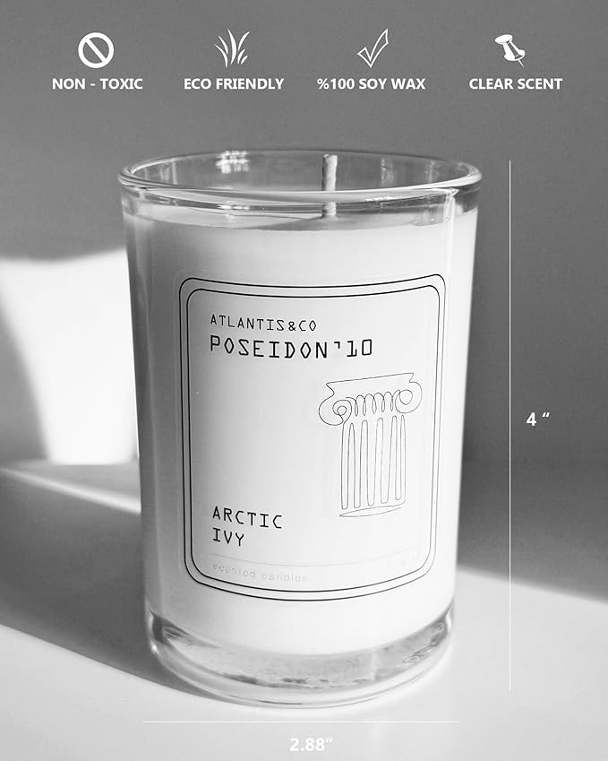 Arctic Ivy Scented Candle, 8oz Soy Jar with Long-Lasting Burn, Giftable, Holidays,Birthdays
