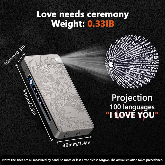 GADATOP Dragon Arc Plasma Flame Lighter - USB Rechargeable Windproof Electric Lighter for Candle (Black)