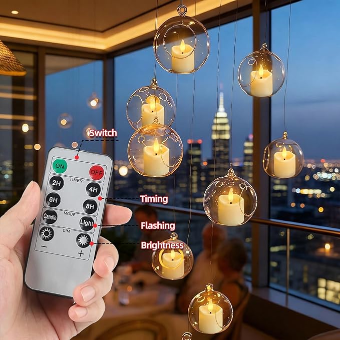 Rechargeable Flameless Candles with Remote Timer, 6pcs LED Flickering Electric Tea Lights Votive for Valentines, Christmas, Home Decor, Wedding,Home Decoration(USB-C Charging Cable Included)