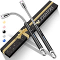 2 Pack Electric Candle Lighters, USB Rechargeable Lighter with Windproof Flameless & Extended Handle, Suitable for Candles, BBQ, Camping, Gas Stove, Festivals Gift (Black, 2 Packs-A)