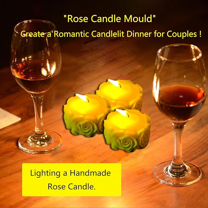 2PCS Rose Silicone Molds, Candle & Soap Molds for DIY Handmade Peony Flower