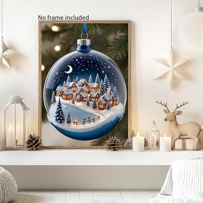 QZOTRXI Christmas Diamond Painting Kits for Adults DIY, 5D Christmas Glass Ball Diamond Art for Beginners,Round Full Drill Paintings with Diamonds Gem Art for Home Wall Decor 16x20 Inch