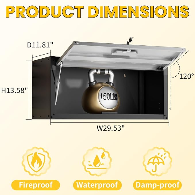Garage Storage Cabinets Wall Mount, Metal Lockable Storage Cabinet with Flip-Up Door, Spacing Saving Wall Mount Cabinet Storage, Hanging Floating for Garage, Basement,Warehouse