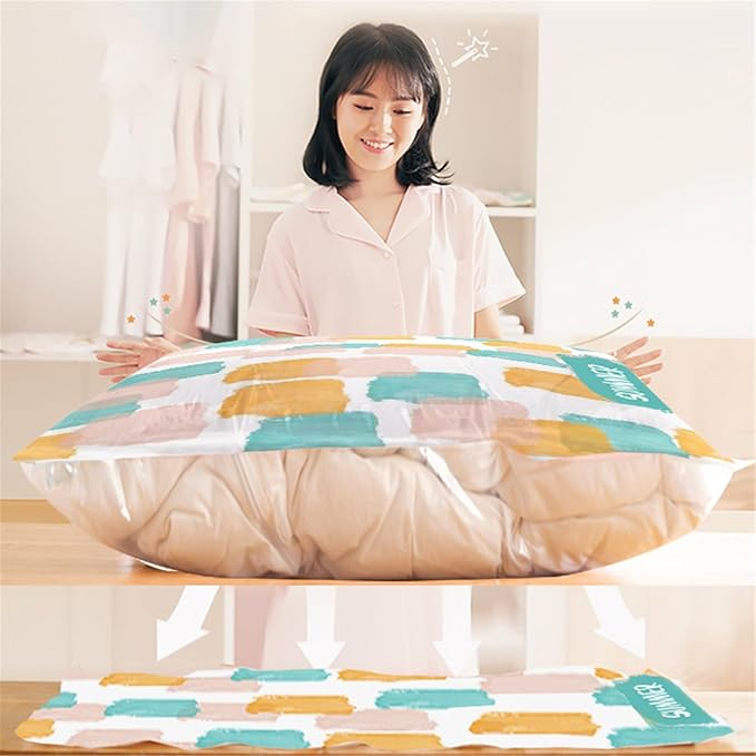 BILIKEYU Vacuum Storage Bags Space Sealer Bags Airtight Compression Bags For Clothes Pillows Comforters Blankets Bedding Household Packing (C, One Size)